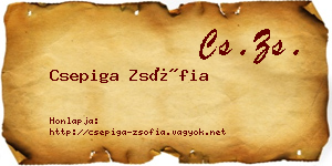 Csepiga Zsófia névjegykártya