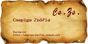 Csepiga Zsófia névjegykártya